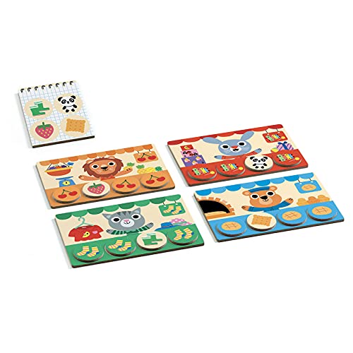 DJECO - Memo Loto Shop Geschicklichkeitsspiel, Mehrfarbig (38537) von Djeco