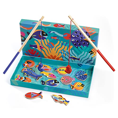 DJECO 31658 Pesca Graphic Fisch Spielfiguren-Set, Blau, Small von Djeco