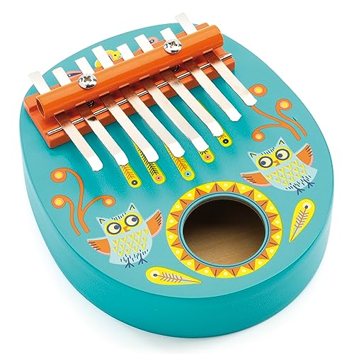 Djeco Animambo Kalimba – Sicheres Musikinstrument für Kinder, niedliches pädagogisches Kleinkind-Musikspielzeug für Motorik, Kreativität, Fantasie und Rythym – Spielzeug für Mädchen und Jungen ab 3 von Djeco