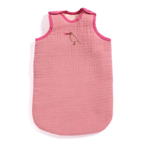 Djeco Schlafsack Roseraie - Babypuppe (30-36 cm), Poméa-Kollektion, 1 Schlafsack mit Klettverschluss, Neugeborenes, Baby von Djeco