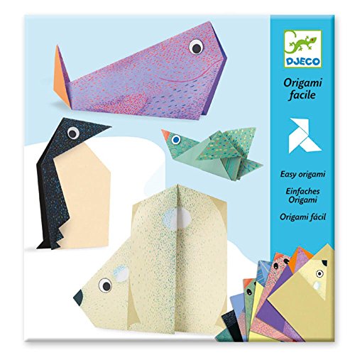Djeco - Kreativ Set Origami Polar Animals mit 16 Papierbögen von Djeco