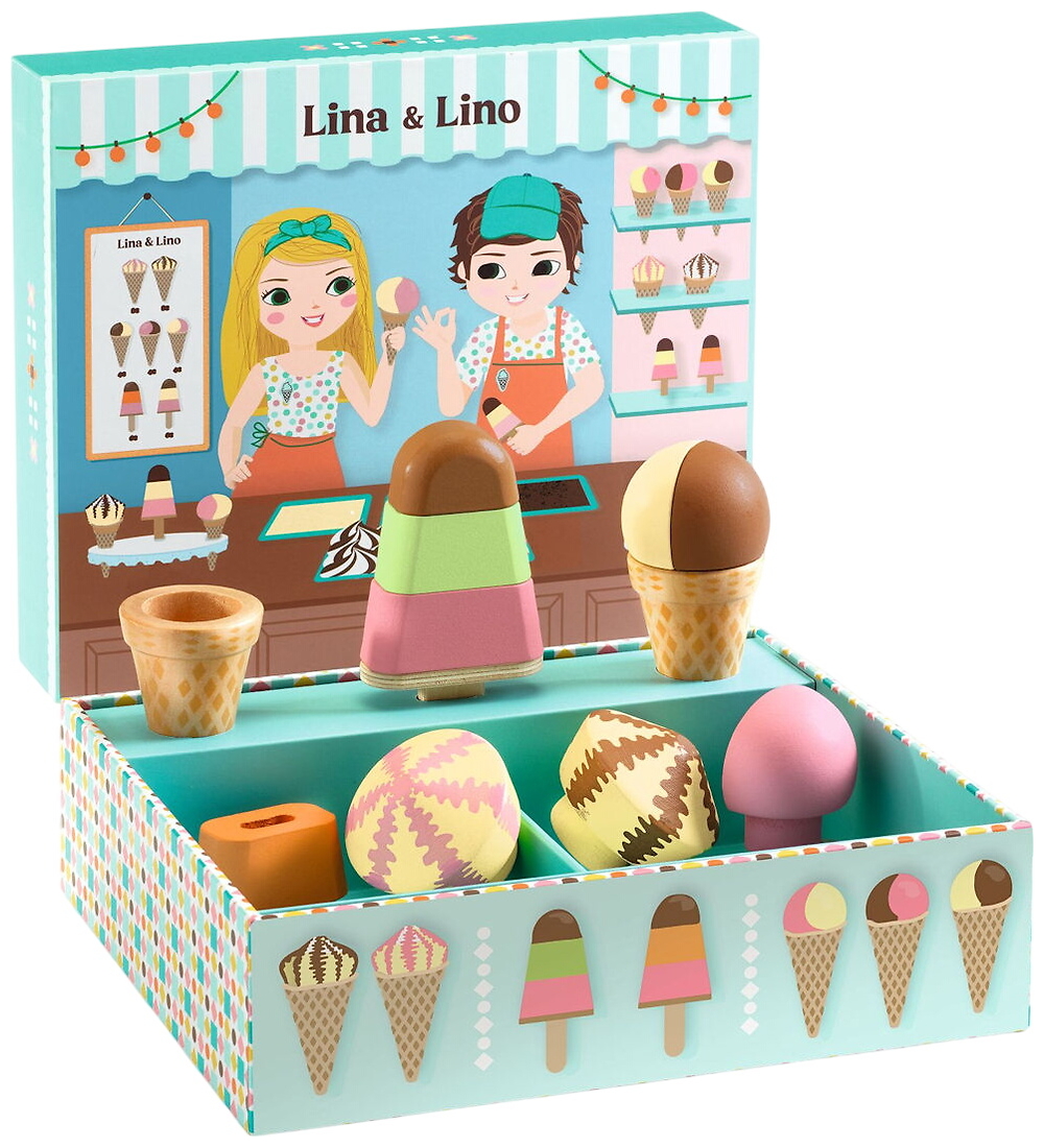 Djeco Eisdiele - Holz Lina & Lino - Djeco - One Size - Spiellebensmittel Djeco Eisdiele - Holz Lina & Lino - Djeco - One Size - Spiellebensmittel von Djeco