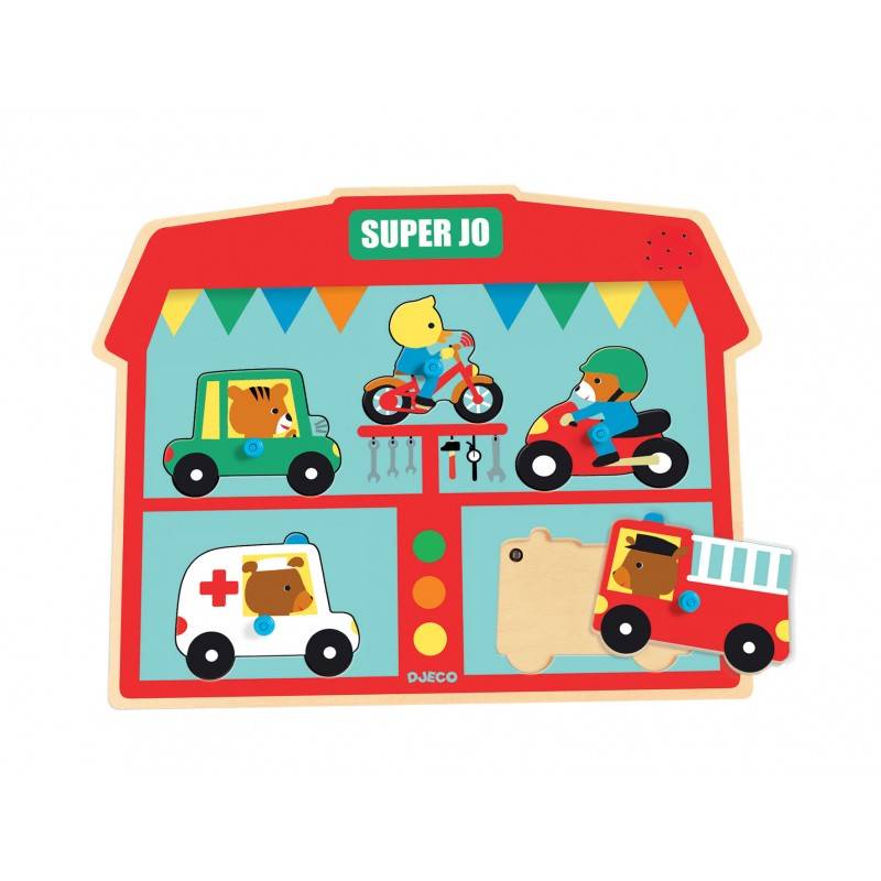 Djeco Holz-und Musical Puzzle - Super Jo 5 Teile Puzzle Djeco-01709 von Djeco