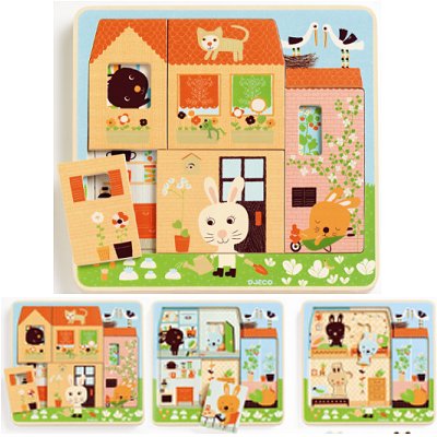 Djeco Holzpuzzle - Kaninchenhäuschen 3 Teile Puzzle Djeco-01480 Djeco Holzpuzzle - Kaninchenhäuschen 3 Teile Puzzle Djeco-01480 von Djeco