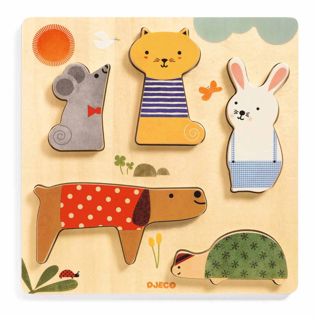 Djeco Holzpuzzle - Woodypets 5 Teile Puzzle Djeco-01051 Djeco Holzpuzzle - Woodypets 5 Teile Puzzle Djeco-01051 von Djeco