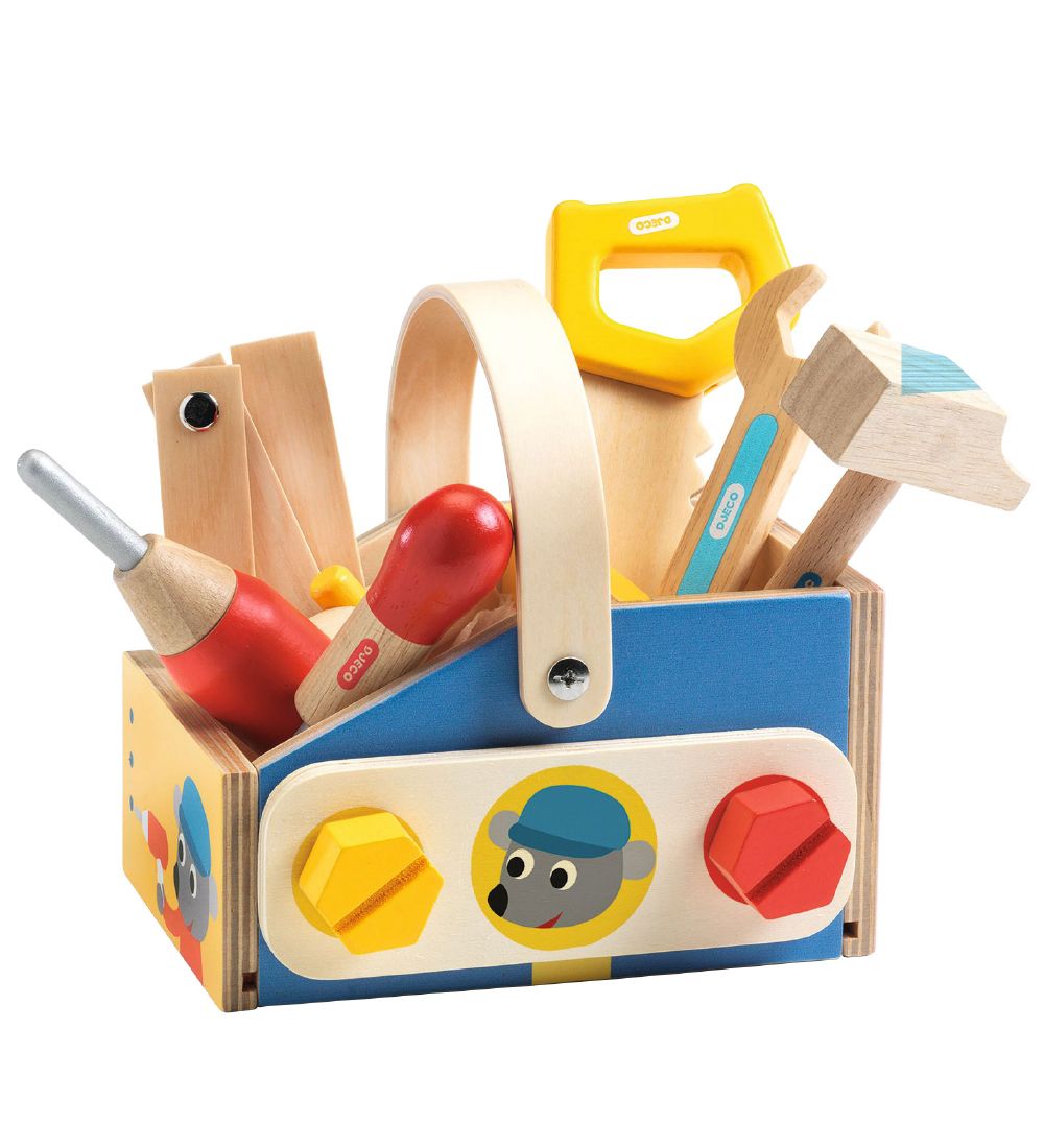 Djeco Holzspielzeug - Werkzeugkasten - Djeco - One Size - Werkzeug Djeco Holzspielzeug - Werkzeugkasten - Djeco - One Size - Werkzeug von Djeco