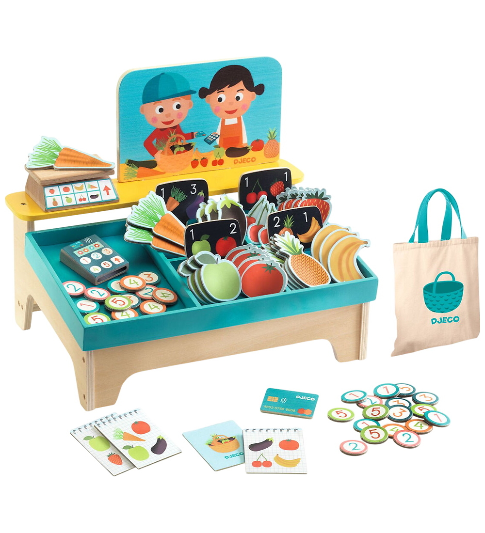 Djeco Klein Marktstand - Holz - Léa & Milo - Djeco - One Size - Spiellebensmittel Djeco Klein Marktstand - Holz - Léa & Milo - Djeco - One Size - Spiellebensmittel von Djeco