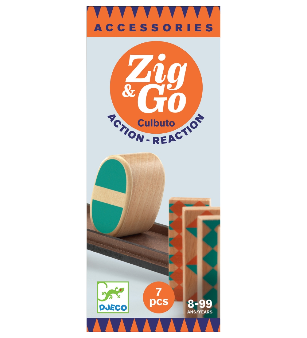 Djeco Kugelbahn - Holz - Zig & Go - 7 Teile - Culbuto - Djeco - One Size - Kugelbahn von Djeco
