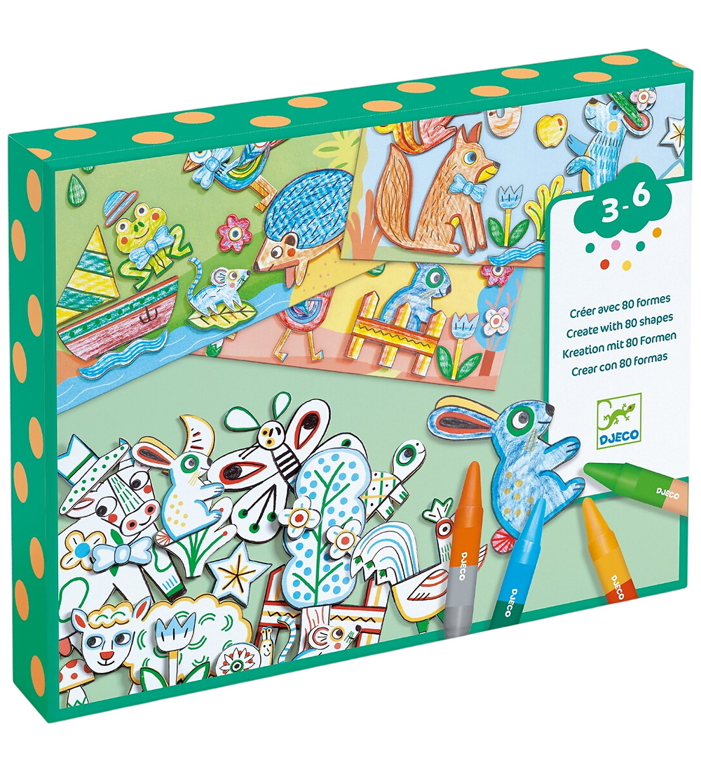 Djeco Malset - Erstellen mit 80 Shapes - Djeco - One Size - Kreatives Spielset von Djeco
