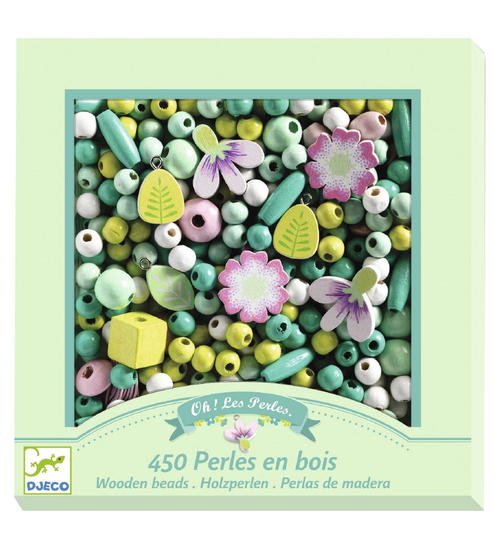 Djeco Perlen - 450 st. Blumen und Pflanzen - Djeco - One Size - Perlen von Djeco