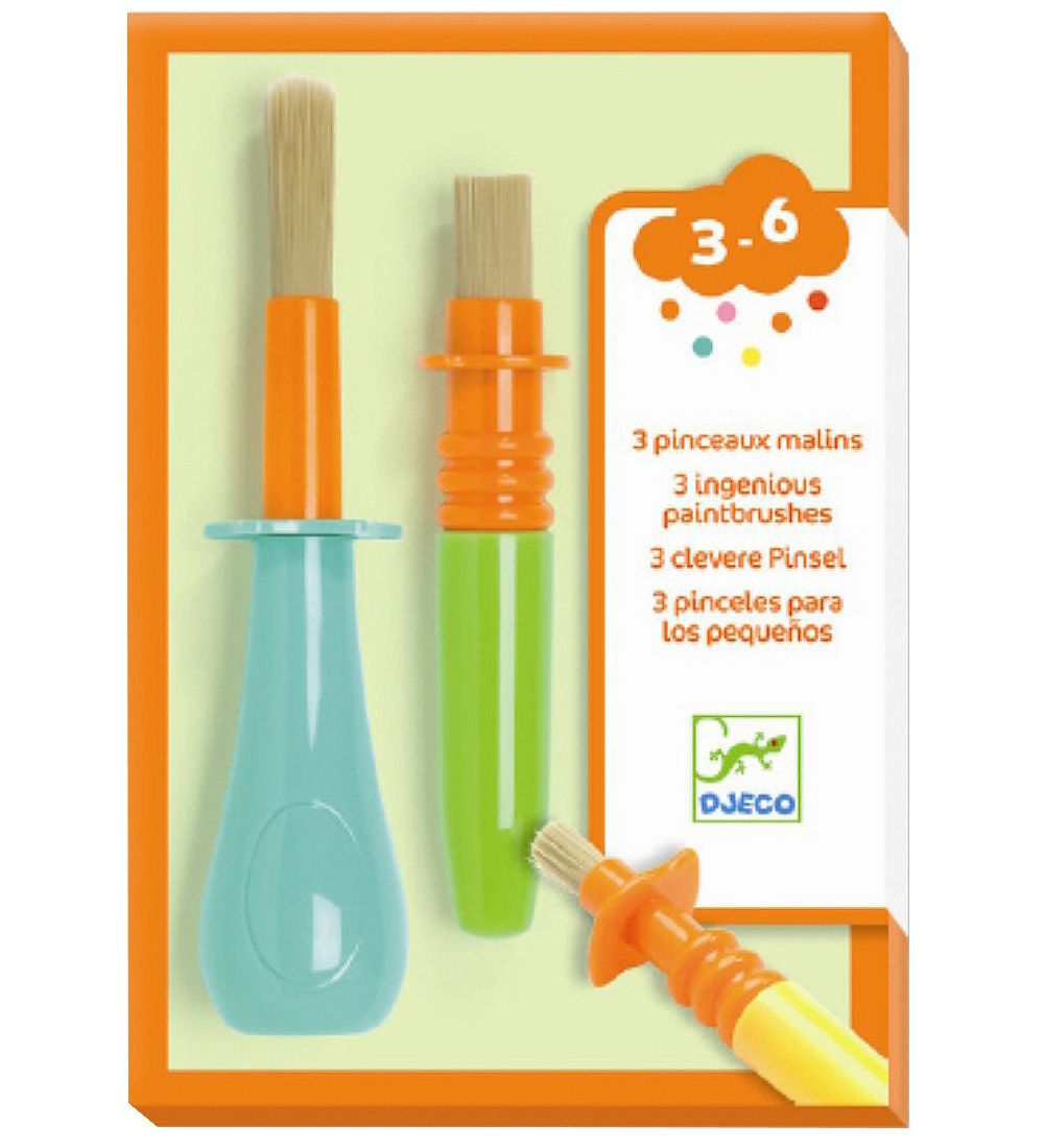 Djeco Pinsel - 3er-Pack - Kunststoff - Djeco - One Size - Zubehör von Djeco