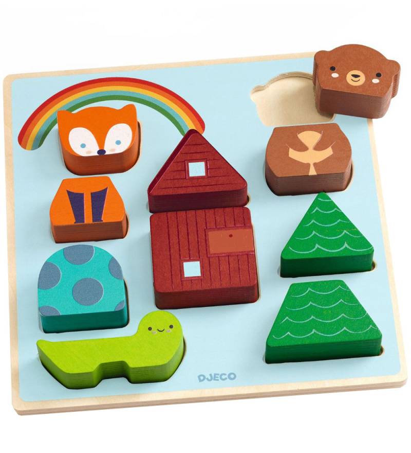 Djeco Puzzlespiel - 10 Teile - Holz - Rainbow - Djeco - One Size - Puzzlespiele Djeco Puzzlespiel - 10 Teile - Holz - Rainbow - Djeco - One Size - Puzzlespiele von Djeco