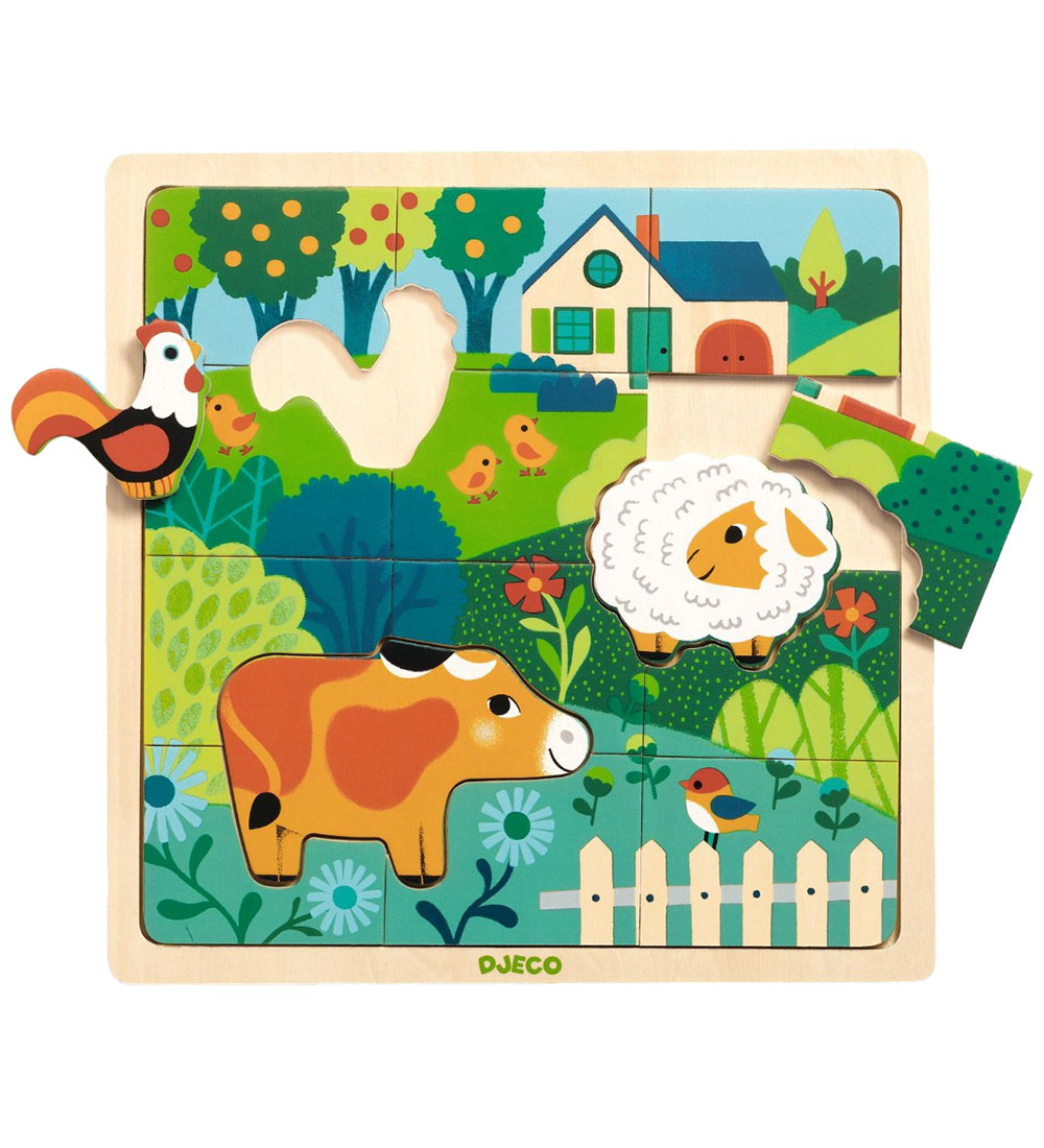 Djeco Puzzlespiel - 15 Teile - Puzzlo Farm - Djeco - One Size - Puzzlespiele von Djeco
