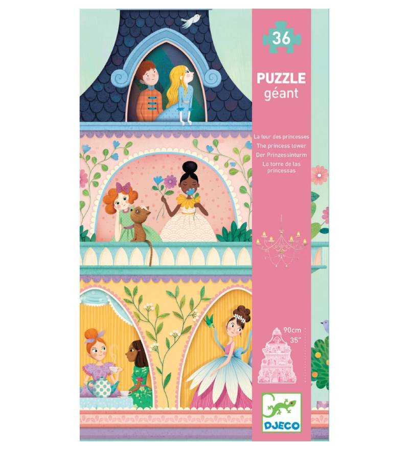 Djeco Puzzlespiel - 36 Teile - 90 cm - Princess Tower - Djeco - One Size - Puzzlespiele von Djeco