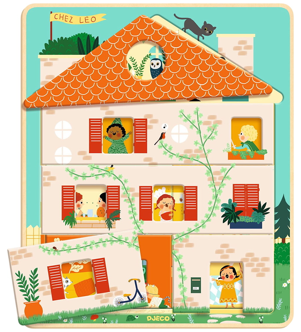Djeco Puzzlespiel - Holz - 12 Teile - Haus I 3 Schichten - Djeco - One Size - Puzzlespiele Djeco Puzzlespiel - Holz - 12 Teile - Haus I 3 Schichten - Djeco - One Size - Puzzlespiele von Djeco