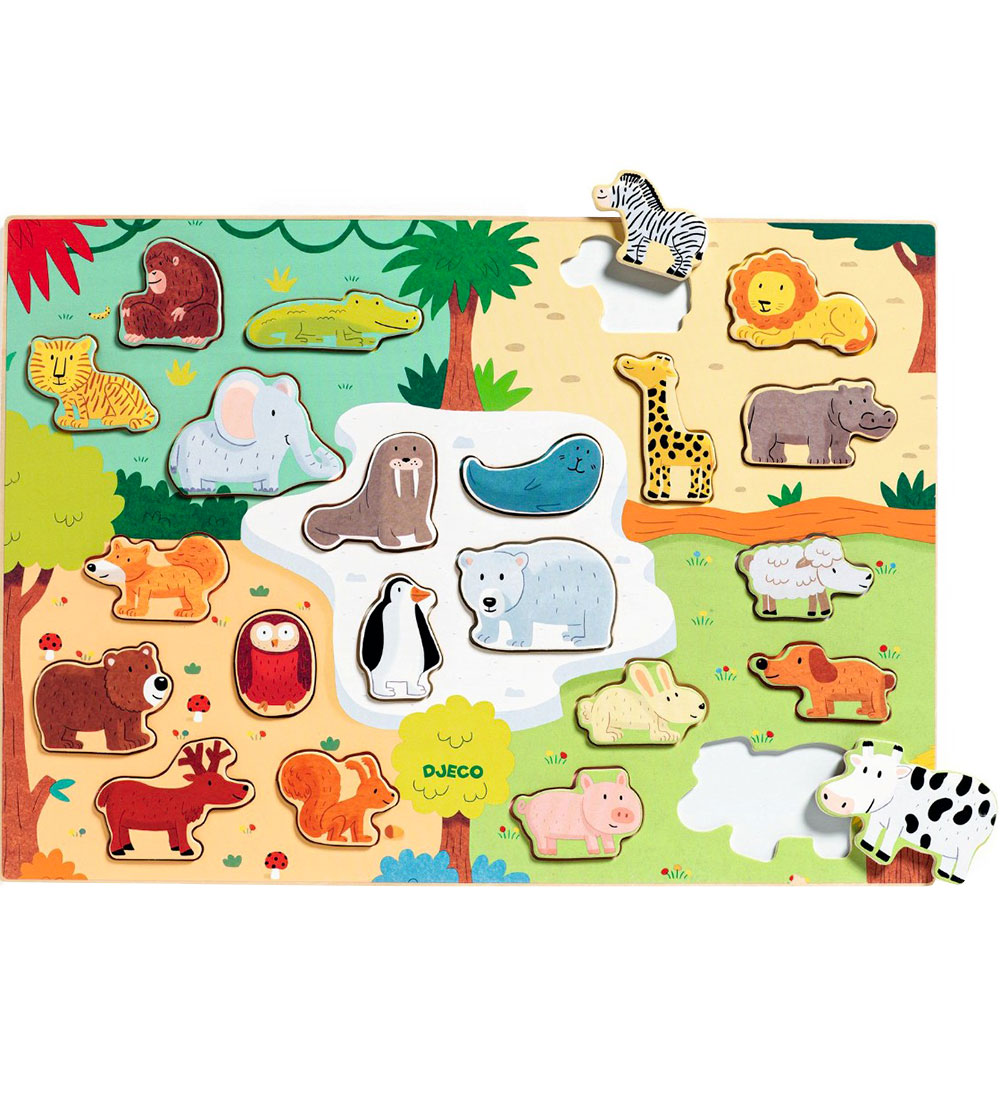 Djeco Puzzlespiel - Holz - 22 Teile - Puzzlo Animo - Djeco - One Size - Puzzlespiele von Djeco