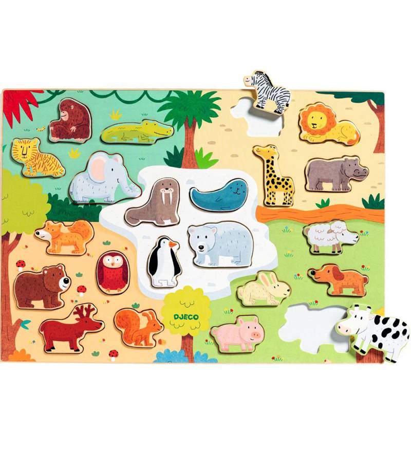 Djeco Puzzlespiel - Holz - 22 Teile - Puzzlo Animo - Djeco - One Size - Puzzlespiele Djeco Puzzlespiel - Holz - 22 Teile - Puzzlo Animo - Djeco - One Size - Puzzlespiele von Djeco