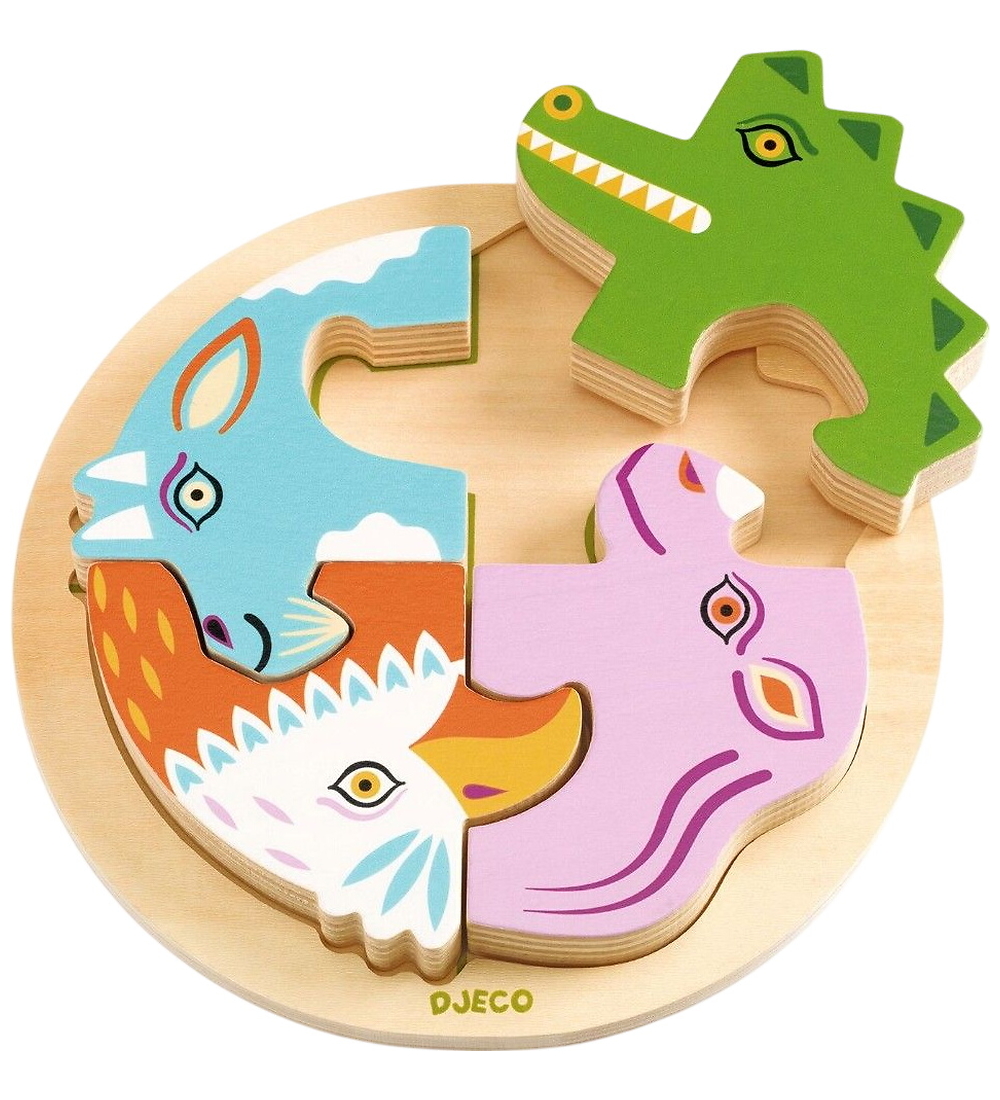 Djeco Puzzlespiel - Holz - 4 Teile - Rondo Croco - Djeco - One Size - Puzzlespiele Djeco Puzzlespiel - Holz - 4 Teile - Rondo Croco - Djeco - One Size - Puzzlespiele von Djeco