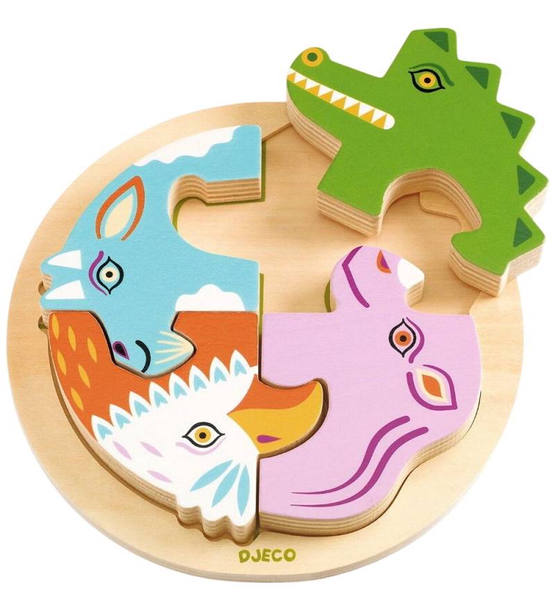 Djeco Puzzlespiel - Holz - 4 Teile - Rondo Croco - Djeco - One Size - Puzzlespiele Djeco Puzzlespiel - Holz - 4 Teile - Rondo Croco - Djeco - One Size - Puzzlespiele von Djeco