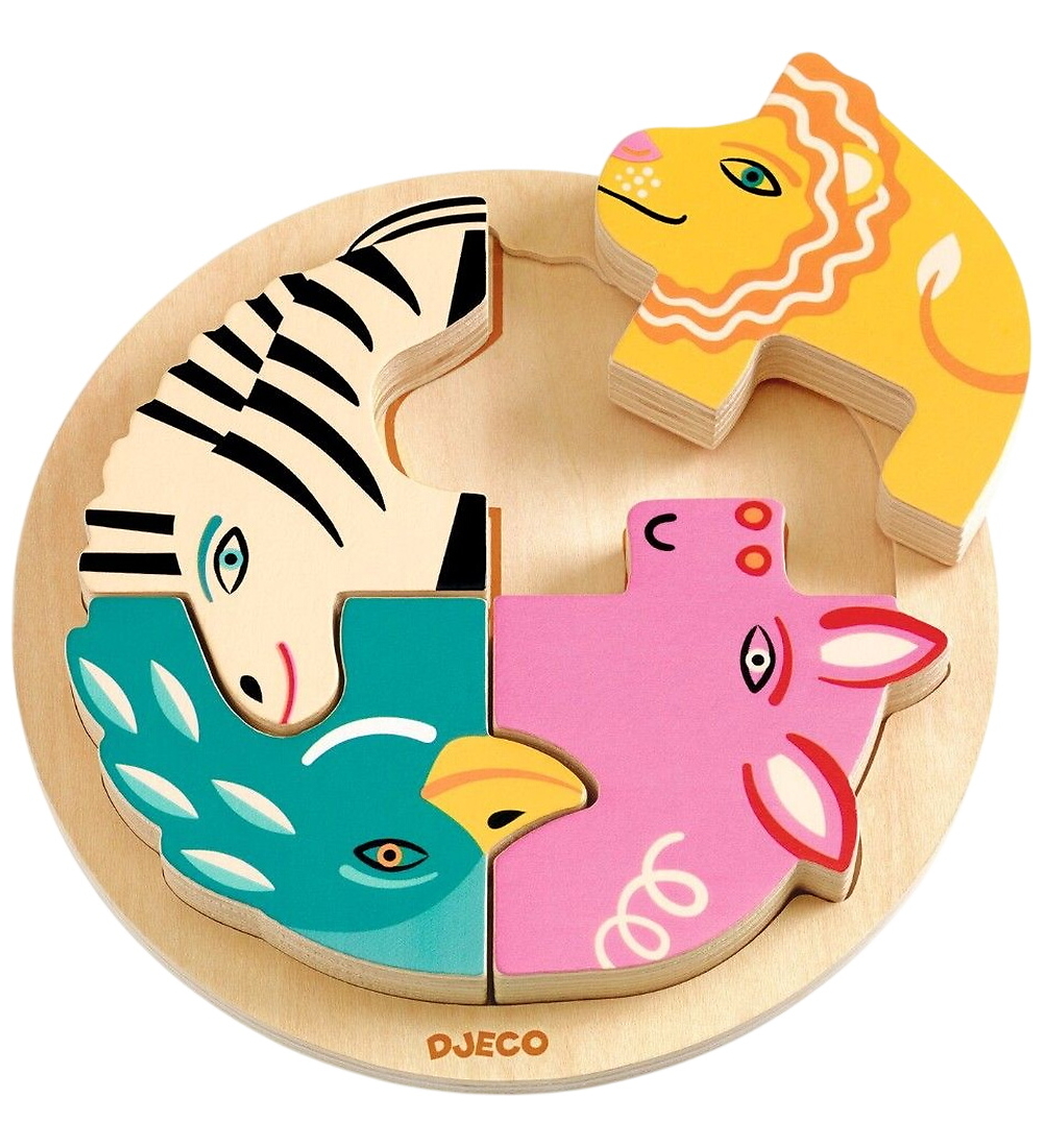 Djeco Puzzlespiel - Holz - 4 Teile - Rondo Leo - Djeco - One Size - Puzzlespiele Djeco Puzzlespiel - Holz - 4 Teile - Rondo Leo - Djeco - One Size - Puzzlespiele von Djeco