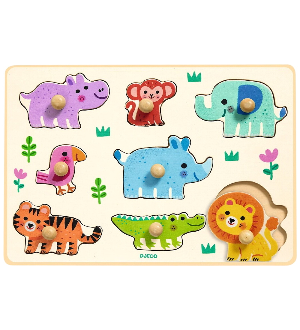 Djeco Puzzlespiel - Holz - Hippo'n'co - 8 Teile - Djeco - One Size - Puzzlespiele von Djeco