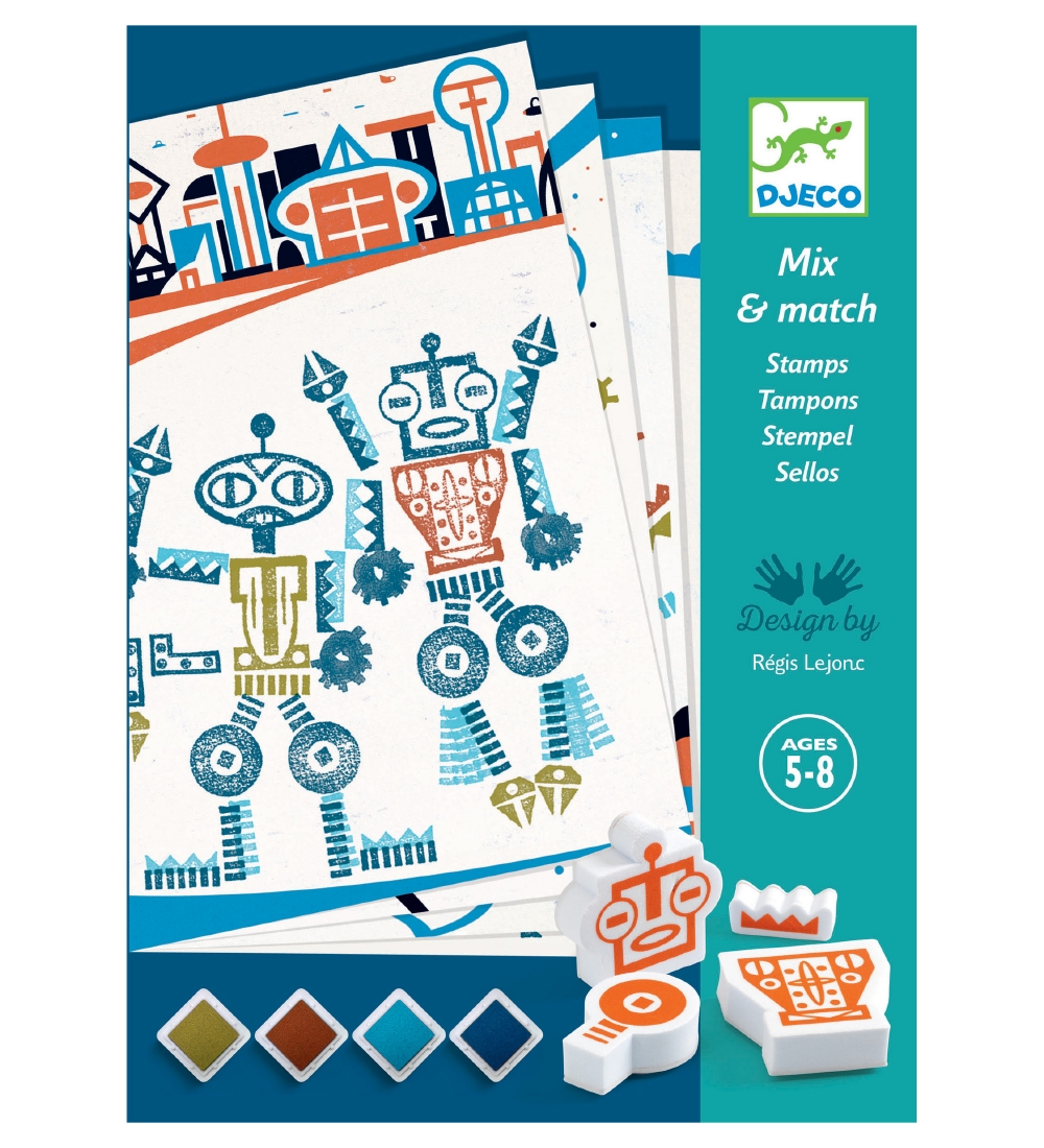 Djeco Stempelset - Mix & Match - Außerirdische Roboter - Djeco - One Size - Kreatives Spielset Djeco Stempelset - Mix & Match - Außerirdische Roboter - Djeco - One Size - Kreatives Spielset von Djeco