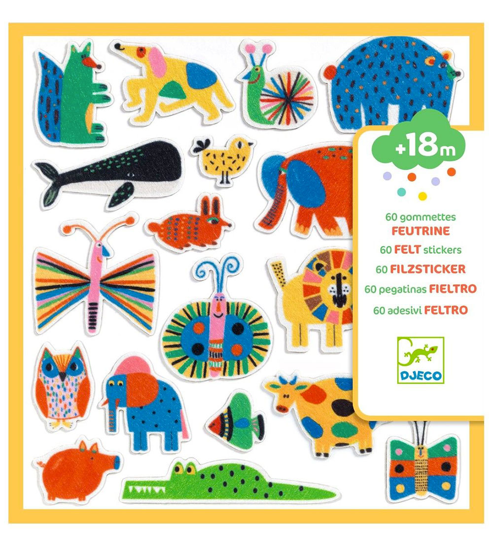 Djeco Stickers - 60 st. - Filz - Tiere - Djeco - One Size - Sticker Djeco Stickers - 60 st. - Filz - Tiere - Djeco - One Size - Sticker von Djeco