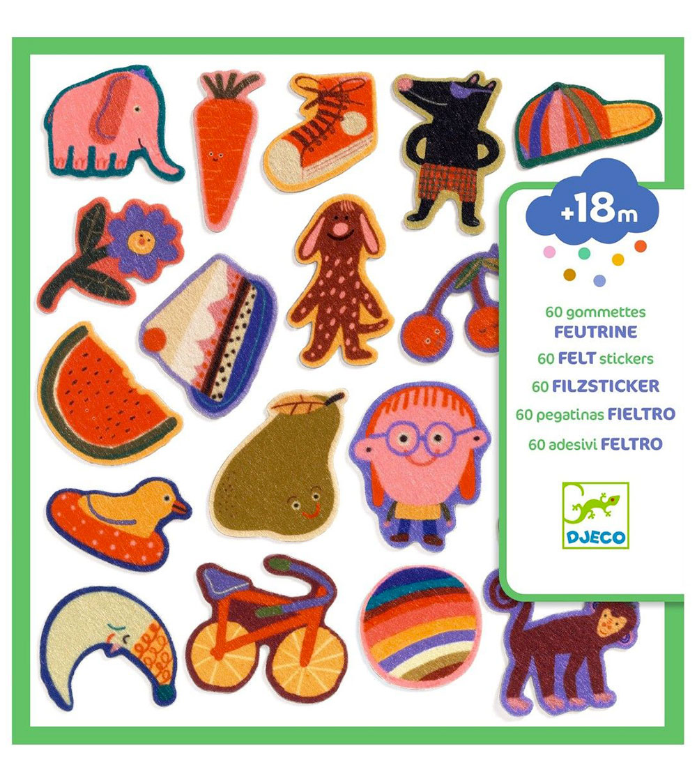Djeco Stickers - 60 st. - Filz - Verrückte Dinge - Djeco - One Size - Sticker Djeco Stickers - 60 st. - Filz - Verrückte Dinge - Djeco - One Size - Sticker von Djeco