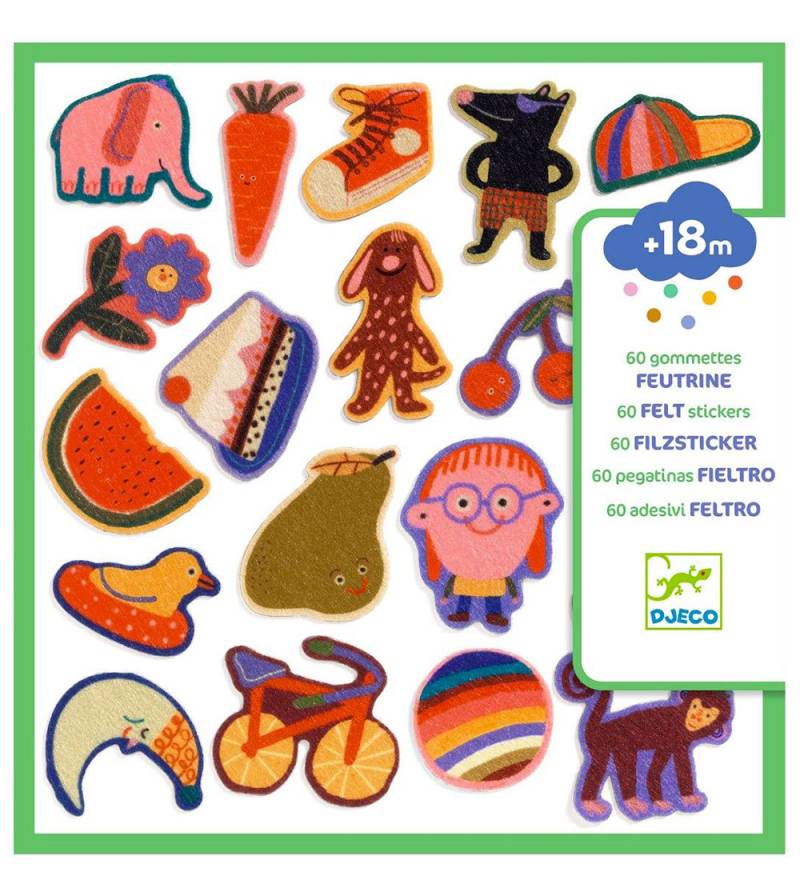 Djeco Stickers - 60 st. - Filz - Verrückte Dinge - Djeco - One Size - Sticker Djeco Stickers - 60 st. - Filz - Verrückte Dinge - Djeco - One Size - Sticker von Djeco