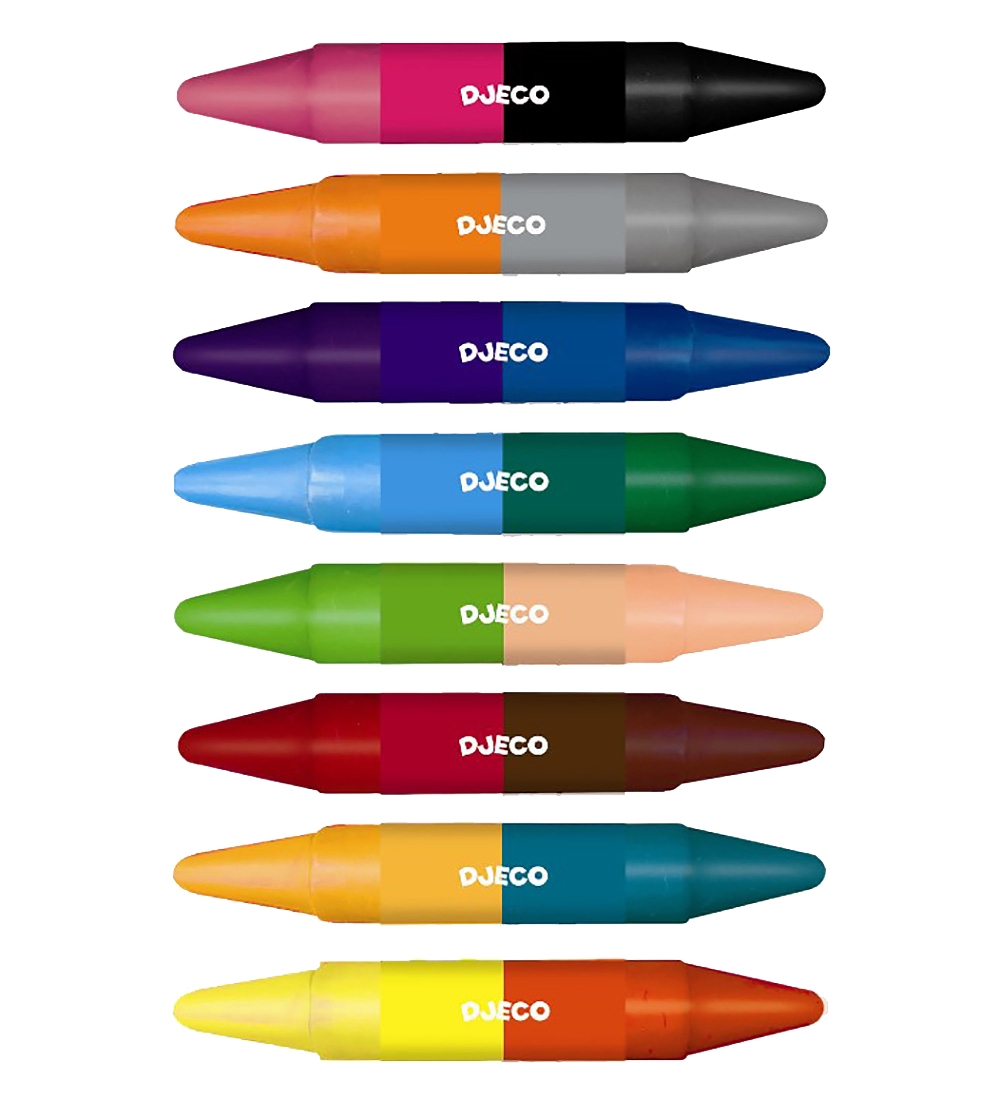 Djeco Wachsmalstifte - 2-I-1 - 8 st. - Mehrfarbig - Djeco - One Size - Buntstiftsets von Djeco