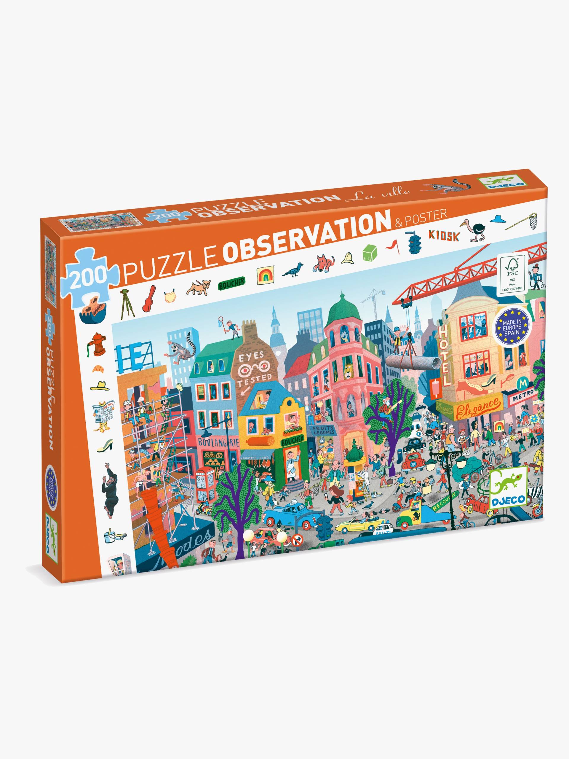 Djeco Wimmelpuzzle Stadt 200 Teile von Djeco