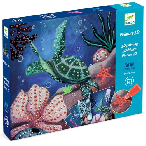 DJECO 3D-Malset Unterwasserwelt | Kreativset für Kinder ab 7 Jahren mit Perlmutt- und glitzereffekten Farben, 4 Vorlagen, Pinsel & Aufbewahrungsbox DJECO 3D-Malset Unterwasserwelt | Kreativset für Kinder ab 7 Jahren mit Perlmutt- und glitzereffekten Farben, 4 Vorlagen, Pinsel & Aufbewahrungsbox von Djeco