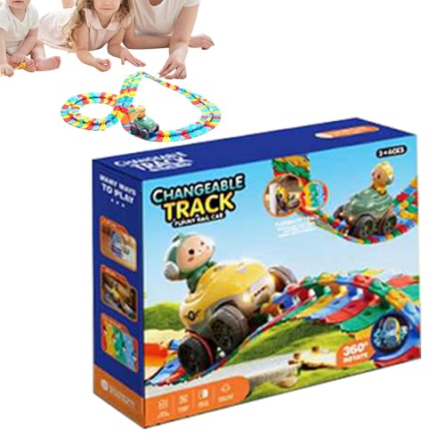 Djowyh Achterbahnbuilding -Set, Kinderauto -Rennstrecke,Elektrische Antigravitation Spielzeugstrecke für 4+ | Interaktives Bildungsspiel mit lustigem Rennbauen -Spiel für Mädchen von Djowyh