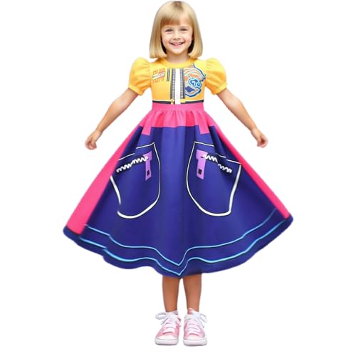 Djowyh Dämonenjäger-Kostüm 3D-gedrucktes, Dämon Cosplay Für Kinder, Bühnen-Outfits, Idol-Sänger, Knitter Und Verformungsarm, Verdeckter Reißverschluss Am Rücken, Halloween Dress Up Für Frauen Mädchen von Djowyh