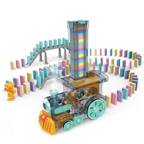 Djowyh Domino-Zug,Automatischer Domino-Zug,Automatisches elektrisches Zug-Domino-Set - Licht und Ton, lustiges Kindergartenspielzeug, Spielzeug für Kleinkinder, Domino-Stapelspiel für drinnen und Djowyh Domino-Zug,Automatischer Domino-Zug,Automatisches elektrisches Zug-Domino-Set - Licht und Ton, lustiges Kindergartenspielzeug, Spielzeug für Kleinkinder, Domino-Stapelspiel für drinnen und von Djowyh