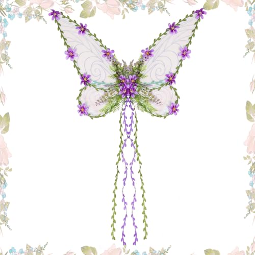 Djowyh Elfenflügel für Kinder | Kostüm Schmetterlingsflügel mit 3D Blumen und Blättern | Kostüm Zubehör Verkleidung Für Kinder Und Damen Fest Accessoire Djowyh Elfenflügel für Kinder | Kostüm Schmetterlingsflügel mit 3D Blumen und Blättern | Kostüm Zubehör Verkleidung Für Kinder Und Damen Fest Accessoire von Djowyh