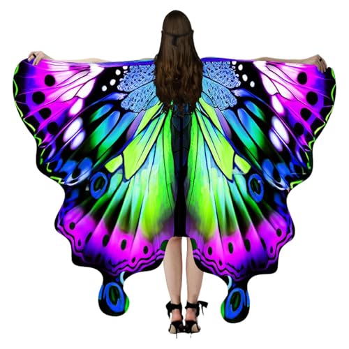 Djowyh Schmetterlingsflügel Für Erwachsene, Farbenfrohe Halloween Schmetterlingsflügel Cape, Festliches Kostüm Cape Für Damen Zu Maskenbällen Rollenspiel Und Theateraufführungen Djowyh Schmetterlingsflügel Für Erwachsene, Farbenfrohe Halloween Schmetterlingsflügel Cape, Festliches Kostüm Cape Für Damen Zu Maskenbällen Rollenspiel Und Theateraufführungen von Djowyh