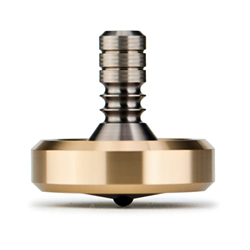 DjuiinoStar Premium Kreisel Messing Halsband mit Titanstiel 8-10 Minuten Hochpräzises EDC Desktop Spielzeug DST-814R von DjuiinoStar