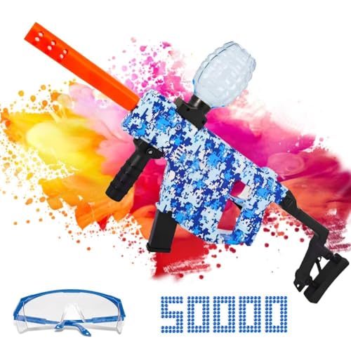 Dlishka Gel Blaster,Elektrospielzeug Mit 5000 Harzkugeln&Schutzbrille, Geburtstage,Partys,Ostern,Outdoor-Shooting&Teamspiele Und Erwachsene,Entdecke Die Spannung! (Blau) von Dlishka