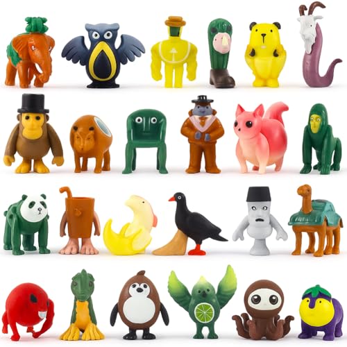 Dlishka Italian Brainrot Figuren,Lustige Tung Tung Tung Tung Sahur Spielzeugfiguren FüR Kinder&Erwachsene,Tralalero Tralala&Lirili Larila Internet-Meme Set FüR Brainrot Fans 6+ (B 24PCS) von Dlishka