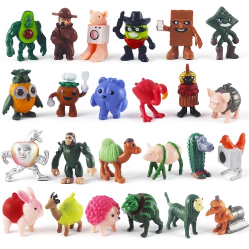 Dlishka Italian Brainrot Figuren,Lustige Tung Tung Tung Tung Sahur Spielzeugfiguren FüR Kinder&Erwachsene,Tralalero Tralala&Lirili Larila Internet-Meme Set FüR Brainrot Fans 6+ (H-24PCS) von Dlishka