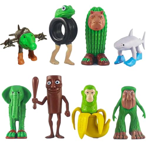 Dlishka Italian Brainrot Figuren 8er Set,Lustige Tralalero Tralala Spielzeugfiguren FüR Kinder & Erwachsene,Shark,AFFE & Mehr, Gaming-Fans Ab 6 Jahren. (A 8PCS) von Dlishka