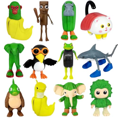 Dlishka Italian Brainrot Figuren 8er Set,Lustige Tralalero Tralala Spielzeugfiguren FüR Kinder & Erwachsene,Shark,AFFE & Mehr, Gaming-Fans Ab 6 Jahren. (I-12PCS) von Dlishka