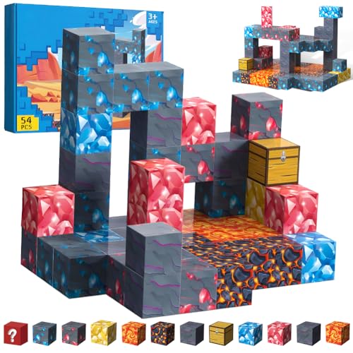 Unterirdische Burg Magnetische Bausteine, Interessantes Montessori Kreative Set, Geburtstagsgeschenke für Kinder und Erwachsene oder Spielefans, Outdoor-Spielzeug für Jungen, Mädchen und Kleinkinder von Dlishka