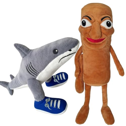 Tralalero Tralala Plüschfigur,18.5IN Lustiges Italian Brainrot Kuscheltier Hai,Weiches Plüschie Für Kinder&Erwachsene,Tung Tung Tung Sahur Figur,Geschenk Für Gaming-Fans&Sammler(2PCS) von Dlishka