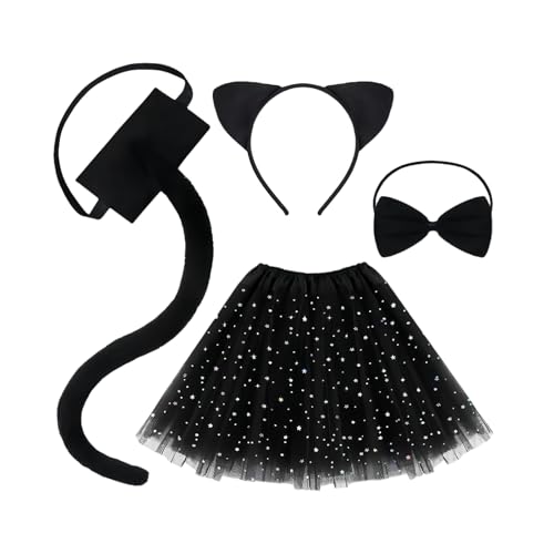 DmDoyy Katzen Kostüm Mädchen, Katzenkostüm Kinder, Faschingskostüme Kinder, Schwarz Katzenkostüm Für Karneval Fasching Party, Mit Katzenohren Haarreif Und Fliege Und Katzenschwanz Und Tuturock DmDoyy Katzen Kostüm Mädchen, Katzenkostüm Kinder, Faschingskostüme Kinder, Schwarz Katzenkostüm Für Karneval Fasching Party, Mit Katzenohren Haarreif Und Fliege Und Katzenschwanz Und Tuturock von DmDoyy