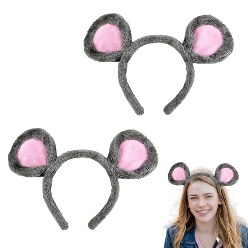 DmsGJyp Weiche Bärenohren Stirnbänder Gesicht Waschen Stirnband Maus Ohren Haarreifen Tier Haarband Niedliche Ohren Kopfbedeckung für Party Cosplay Supplies (Grau, M) von DmsGJyp