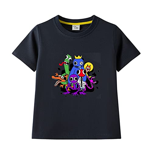 Dmspace Rainbow Friends Kinder T-Shirt Sommer Rundhals Lose Kurzarm T-Shirt 3D Anime Gedruck Casual Tops Jungen und Mädchen Sportswear Teenager Sweatshirt von Dmspace