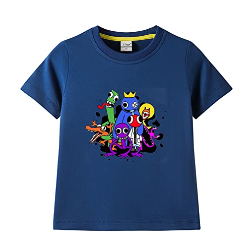 Dmspace Rainbow Friends Kinder T-Shirt Sommer Rundhals Lose Kurzarm T-Shirt 3D Anime Gedruck Casual Tops Jungen und Mädchen Sportswear Teenager Sweatshirt von Dmspace