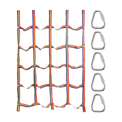 145 x 185 cm Regenbogen-Kletternetz, Kletternetz, Spielplatz-Seil, Klettertrainingsnetz für Kinder, Frachtnetz, Hofrahmen, Kletternetz, hochfestes Gurtband, Leiter für Kinder, Dschungel-Fitnessstudios 145 x 185 cm Regenbogen-Kletternetz, Kletternetz, Spielplatz-Seil, Klettertrainingsnetz für Kinder, Frachtnetz, Hofrahmen, Kletternetz, hochfestes Gurtband, Leiter für Kinder, Dschungel-Fitnessstudios von Dmuzsoih